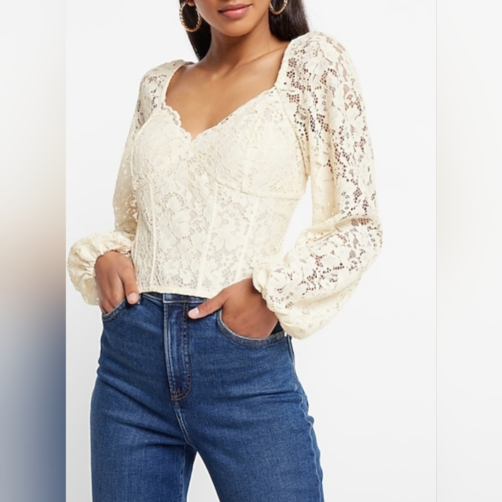 NWT Long sleeve lace crop - Picture 3 of 6